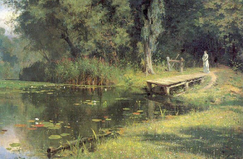 Polenov, Vasily Overgrown Pond Norge oil painting art
